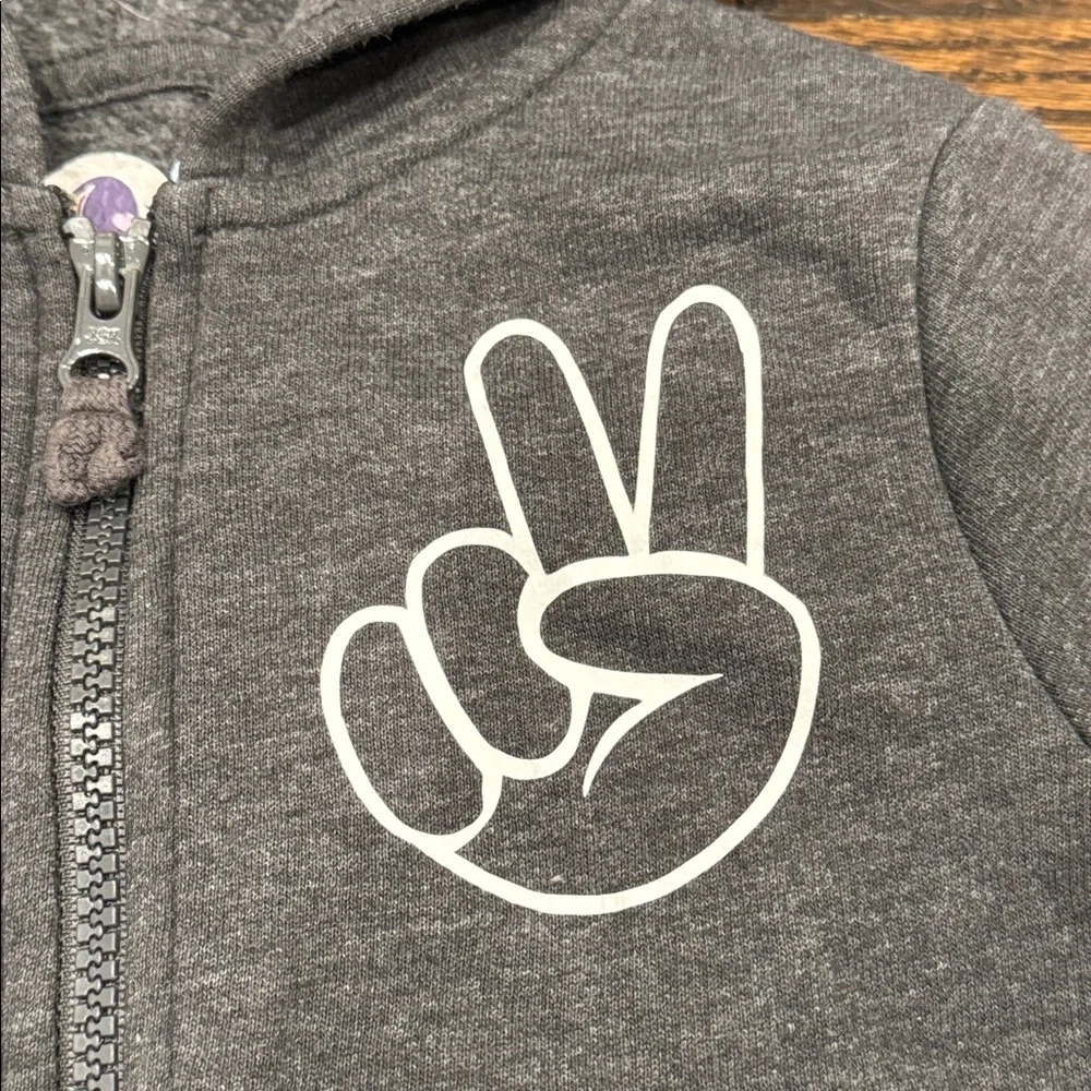 Second two birthday peace sign personalized zip up hoodie